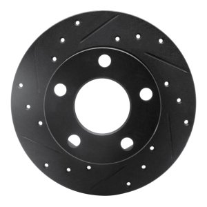 Audi A6 Quattro Brake Rotor (1) - Rear Left - R1 Concepts - Drilled & Slotted - Black - `92-`05